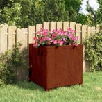 vidaXL Plantenbak met poten roestig 50x50x50 cm cortenstaal, Verzenden, Nieuw