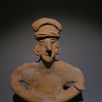 Colima, Westkust van Mexico Terracotta Zittende figuur. 9 cm, Verzamelen