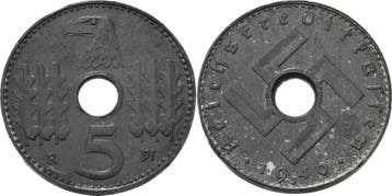 5 Reichspfennig 1940 munten der Reichskreditkassen, Postzegels en Munten, Munten | Europa | Niet-Euromunten, Verzenden, België