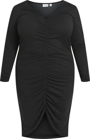 EVOKED VILA VILUANA V-NECK L/S MIDI DRESS/CUR Dames Jurk..., Kleding | Dames, Verzenden, Nieuw