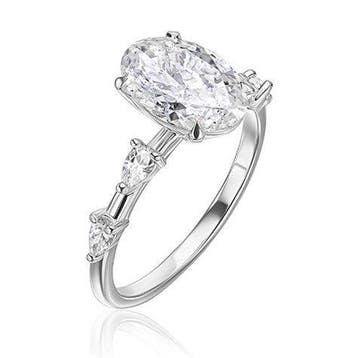 Bague de fiançailles - 14 carats Or blanc - 2.21ct. tw.