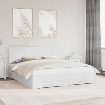 vidaXL Bedframe met lade met hoofdeinde Wit 180 x 200 cm, Huis en Inrichting, Slaapkamer | Bedden, Verzenden, Nieuw