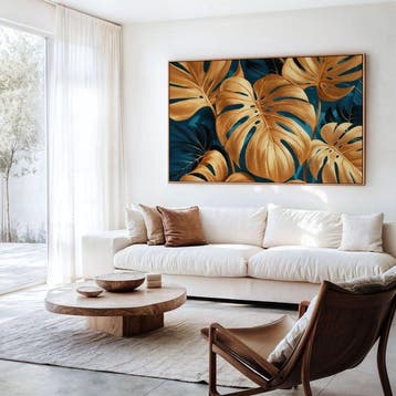 Iconica - Gold Monstera Leaves - unique 1/1 XXL (100 x 150