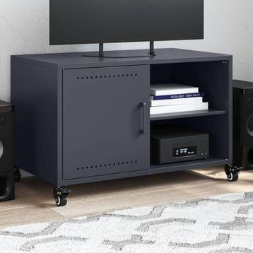 vidaXL Tv-meubel 68x39x43,5 cm staal antracietkleurig, Verzenden, Nieuw