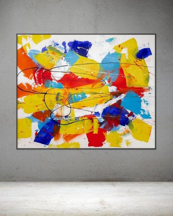 Sandra Glaser - The Big Swing - XXL, Antiquités & Art, Art | Peinture | Moderne