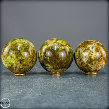 Groen Opal-Set – Drie bollen van natuursteen in tijdloze