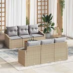 vidaXL Tuinbank Set met opslag 7 pcs Beige en Lichtgrijs, Tuin en Terras, Verzenden, Nieuw