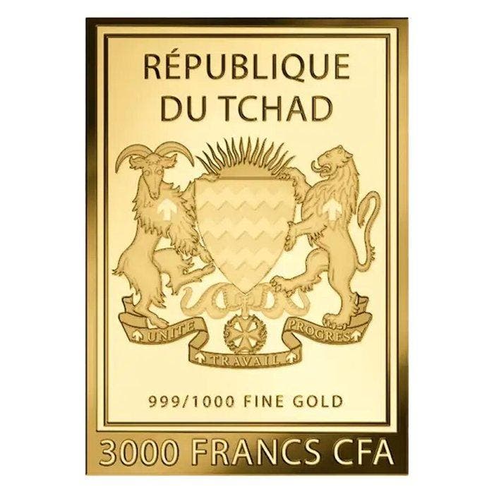 Tsjaad. 3000 Francs CFA 1/1000 oz 999 Fine Gold 3000 CFA, Timbres & Monnaies, Métaux nobles & Lingots