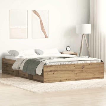 vidaXL Bedframe zonder matras bewerkt hout artisanaal, Huis en Inrichting, Verzenden, Nieuw