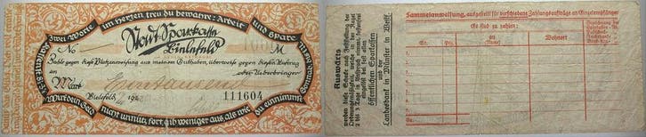 1000 Mark 1922-10-14 Notgeld der duitsen Inflation Bielef..., Postzegels en Munten, Munten | Nederland, Verzenden