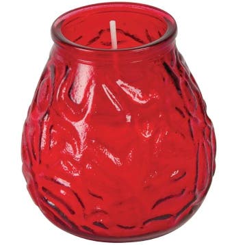 Glaskaarsen | Was/Glas | Wit/Rood | 75 Branduren | 12 Stuks, Verzenden, Nieuw in verpakking