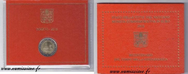 2 € commémorative Vatican 2 Euro 2016 Zweihundertjahrfeie, Postzegels en Munten, Munten | Europa | Euromunten, België, Verzenden