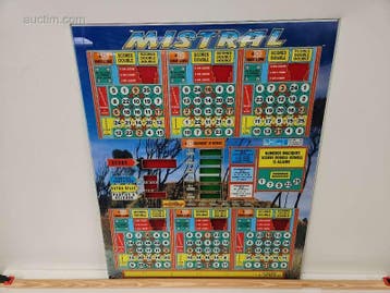 Originele frontplaat van bingo- en spelautomaat...., Nieuw