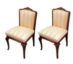 Chaise (2) - Noyer - Tissu à rayures