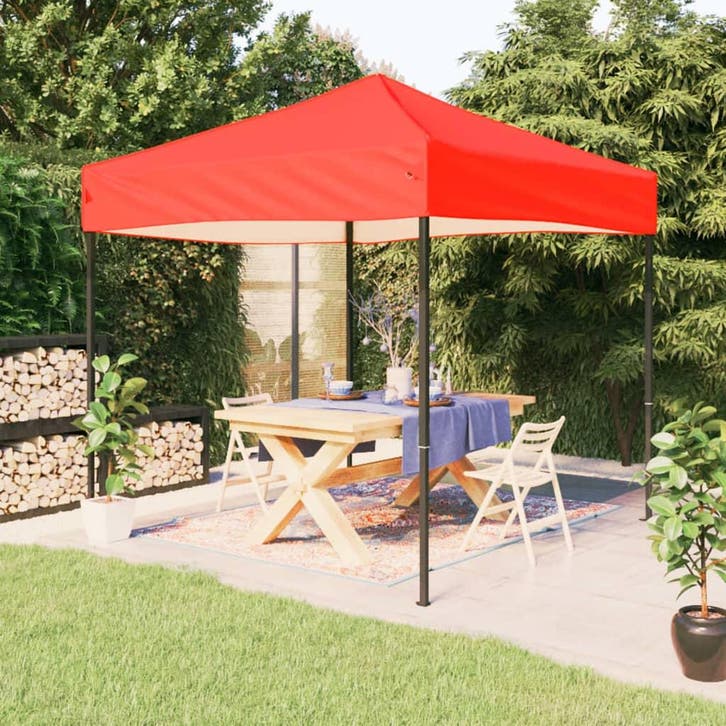 vidaXL Partytent inklapbaar 3x3 m rood, Tuin en Terras, Partytenten, Nieuw, Verzenden