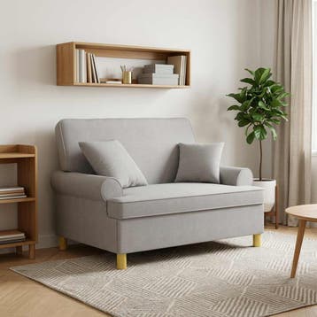 vidaXL XL fauteuil met kussens Wolkgrijs Stof, Verzenden