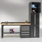 Datona Werkbank 200 cm 3 kast deuren 1 kast lades bamboe -, Doe-het-zelf en Bouw, Werkbanken, Ophalen of Verzenden, Nieuw