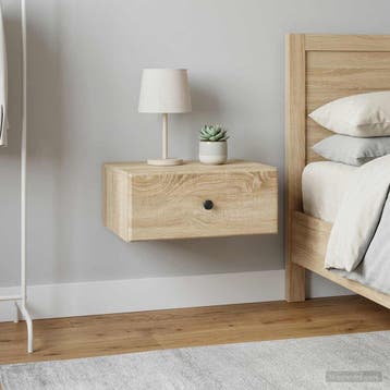 vidaXL Muurbevestigde Nachttafel 2 st Sonoma Eiken 49 x 34,5, Verzenden