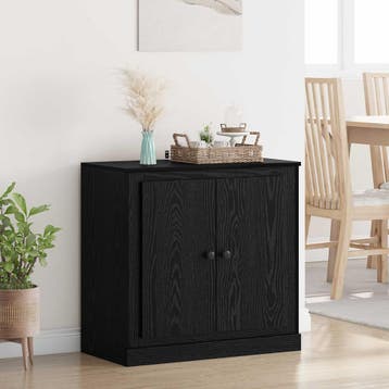 vidaXL Dressoir 70 x 35,5 x 67,5 cm Zwart Eiken Bewerkt hout, Verzenden, Nieuw