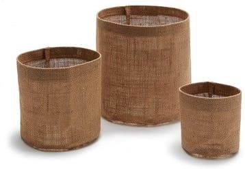 Jute Bloempot rond 15x15x15 cm, Huis en Inrichting, Nieuw
