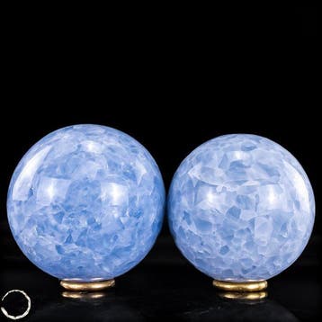 Blauwe calcietbolenset – Zachte elegantie in hemelse
