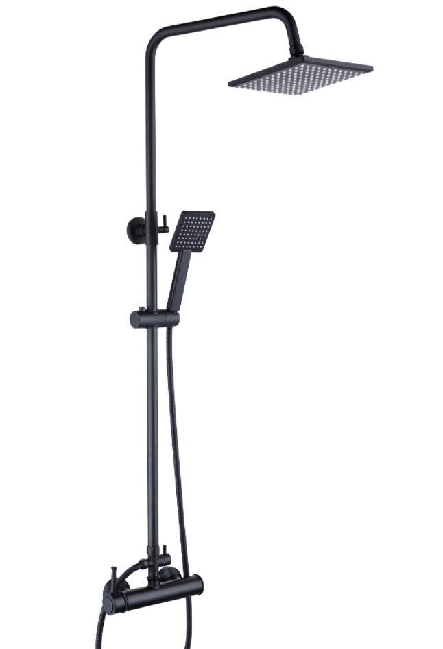 Regendouche Set Zwart | RVS | Beste Prijs, Doe-het-zelf en Bouw, Sanitair, Nieuw, Koper, Douche, Ophalen of Verzenden