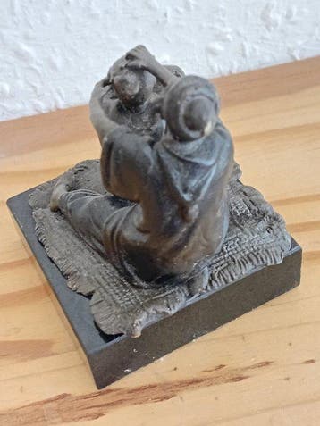 Franz Bergmann - Figuur - Barber and client - Gepatineerd