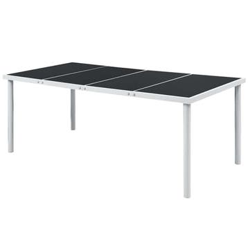 vidaXL Tuintafel 190x90x74 cm staal zwart, Tuin en Terras, Verzenden, Nieuw
