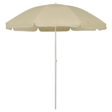 vidaXL Strandparasol 240 cm zandgeel, Tuin en Terras, Verzenden, Nieuw