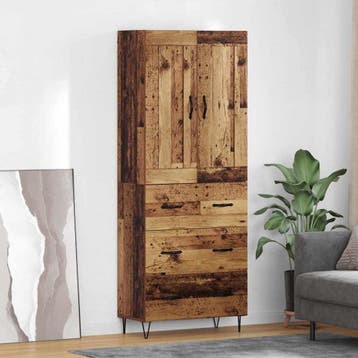 vidaXL Highboard met lade Oud Hout 69,5 x 34 x 180 cm, Verzenden, Nieuw