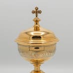 Ciborie, vers 1900, Allemagne - Laiton, Plaqué or -