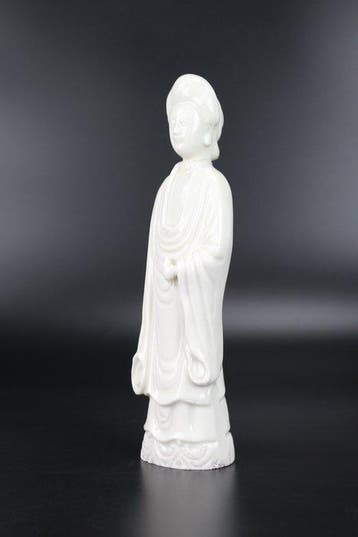 A Dehua Blanc de Chine standing figure of a lady with “de la