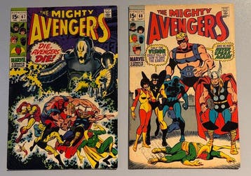 The Avengers - #67, 68, 69, 73, 102 - 5 Comic - Eerste druk, Livres, BD | Comics