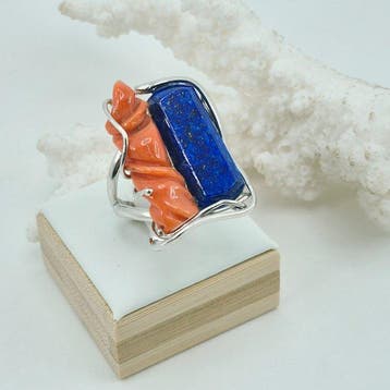 Koraal - Zilver - Ring - CORALLO MEDITERRANEO
