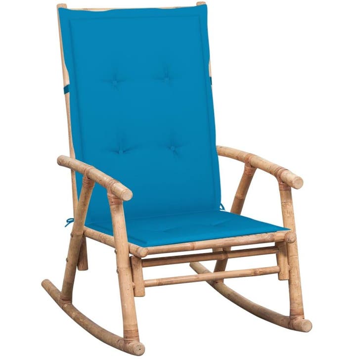 vidaXL Schommelstoel met kussen bamboe, Jardin & Terrasse, Chaises de jardin, Envoi