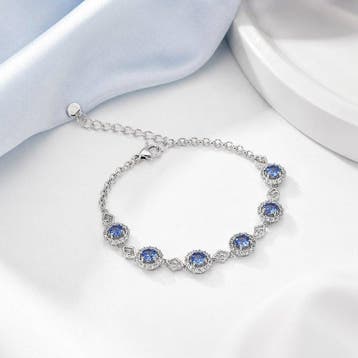 Sans prix de réserve - Bracelet Plaqué or Tanzanite - Topaze
