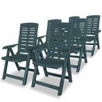 vidaXL Tuinstoelen 6 st verstelbaar kunststof groen, Verzenden