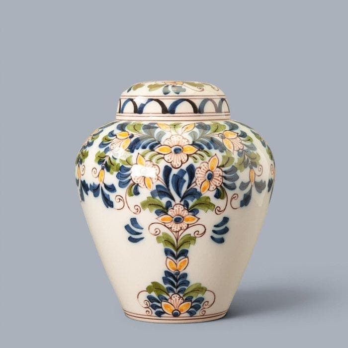 Makkum - dekselvaas - Aardewerk, Antiquités & Art, Antiquités | Verre & Cristal