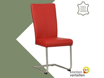 Leren eetkamerstoel Dry - Toledo Ducati (rood) - Sledepoot, Ophalen of Verzenden