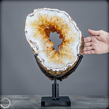 Droomachtige citrien-druse uit Brazilië – Stralende, Verzamelen, Mineralen en Fossielen