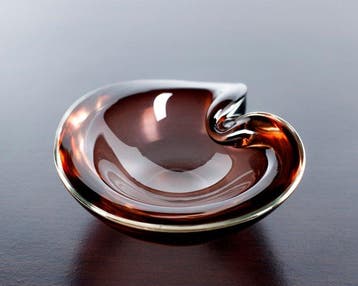 Plat - Verre - Bol en verre vintage