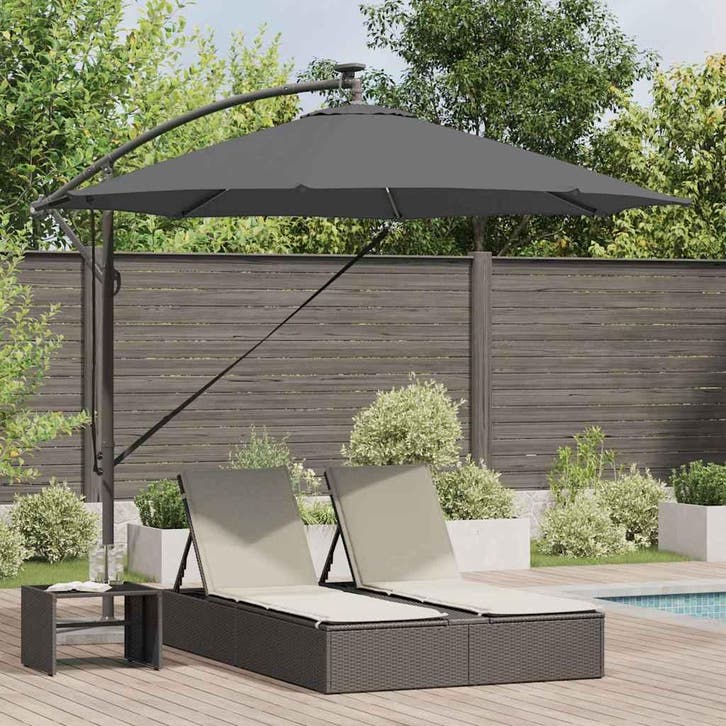 vidaXL Parasol Antraciet 294 x 294 x 248 cm Polyester en, Jardin & Terrasse, Parasols, Envoi