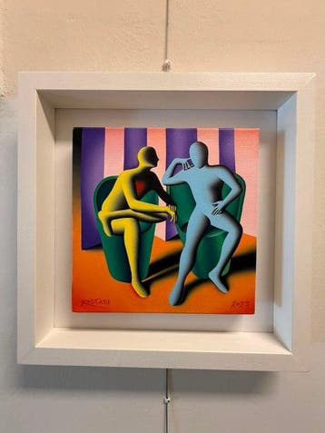 Mark Kostabi (1960) - Checking in with Henry, Antiquités & Art, Art | Peinture | Moderne