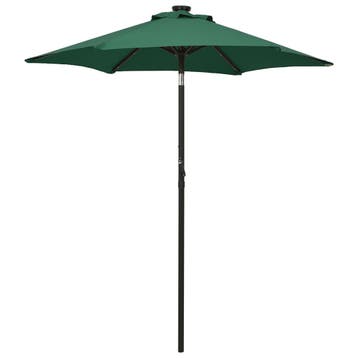 vidaXL Parasol met LED-verlichting 200x211 cm aluminium, Verzenden, Nieuw