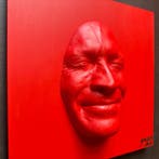 gregos - Red smile on red background, Antiek en Kunst