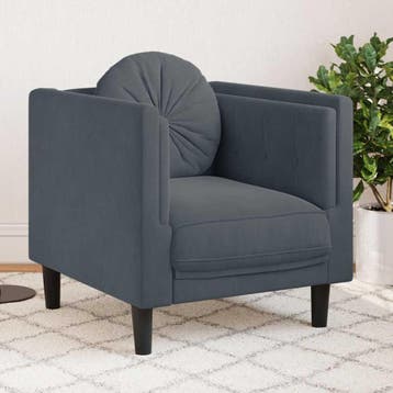 vidaXL Fauteuil met kussens fluweel donkergrijs, Huis en Inrichting, Verzenden, Nieuw