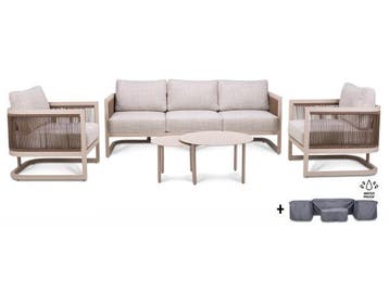 Veiling - Outdoor Loungeset Sierra - creme (quick dry), Nieuw