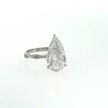 Ring - 14 karaat Witgoud - 5.24ct. tw. Diamant (Lab-grown) -, Nieuw