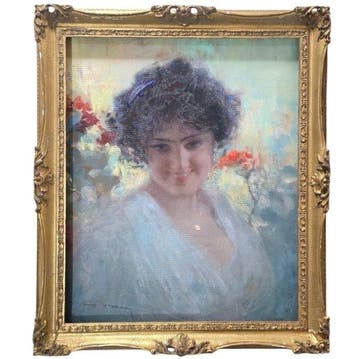 Mario Borgoni (1869-1936) - Ritratto di donna