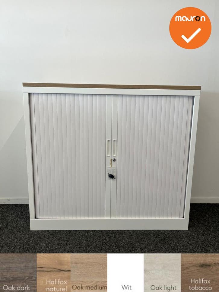 Robberechtse roldeurkast - 105x120x45cm - Wit - brede lamel, Zakelijke goederen, Kantoor en Winkelinrichting | Kantoormeubilair en Inrichting